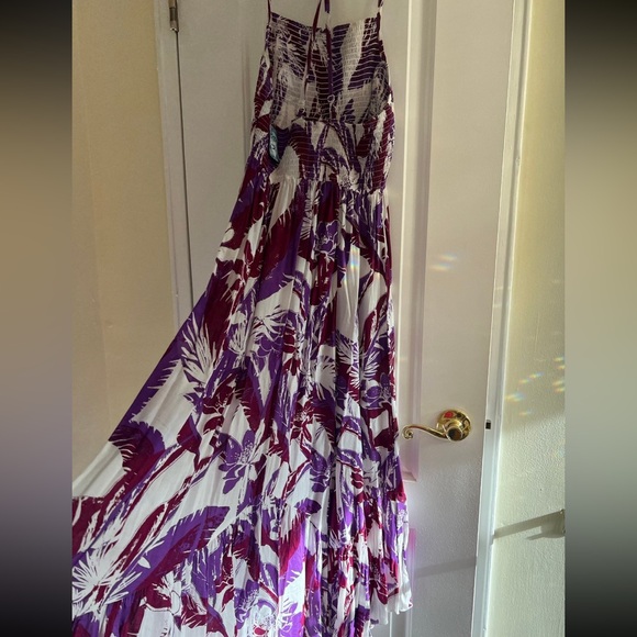 NWT Free People maxi dress purple white size M - Picture 9 of 14